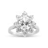 Billede af Rosetring med cubic zirkonia 10*8 mm. & 8 * cubic zirk. 2,5 mm. 14 kt. hvg.