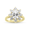 Billede af Rosetring med cubic zirkonia 10*8 mm. & 8 * cubic zirk. 2,5 mm. 14 kt.