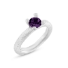 Billede af Ring 4 grab. fatning, ametyst 6,0 mm. 925s.
