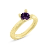 Billede af Ring 4 grab. fatning, ametyst 6,0 mm. 925s. forgyldt
