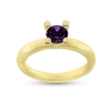 Billede af Ring 4 grab. fatning, ametyst 6,0 mm. 925s. forgyldt