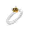 Billede af Ring 4 grab. fatning, citrin 6,0 mm. 925s.