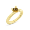 Billede af Ring 4 grab. fatning, citrin 6,0 mm. 925s. forgyldt