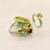Billede af Ring 4 grab. fatning, peridot 6,0 mm. 925s. forgyldt