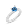 Billede af Ring 4 grab. fatning, blå topas (swiss blue) 6,0 mm. 925s.