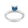 Billede af Ring 4 grab. fatning, blå topas (swiss blue) 6,0 mm. 925s.