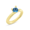 Billede af Ring 4 grab. fatning, blå topas (swiss blue) 6,0 mm. 925s. forgyldt