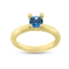 Billede af Ring 4 grab. fatning, blå topas (swiss blue) 6,0 mm. 925s. forgyldt