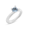 Billede af Ring 4 grab. fatning, blå topas (sky blue) 6,0 mm. 925s.