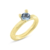 Billede af Ring 4 grab. fatning, blå topas (skye blue) 6,0 mm. 14 kt.