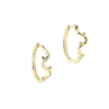 Billede af Aqua Dulce Wavy Hoop Big øreringe forgyldt sølv m. cz