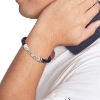 Billede af Tommy Hilfiger Tyson armbånd sort/blåt læder m. karabinlås (22 cm)