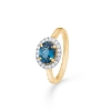 Billede af Mads Z "Midnight Blue" ring 14 kt. guld m. topas + 0,15 ct. brillanter (str. 50-60)