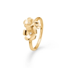 Billede af Mads Z "Fleur" ring 14 kt. guld m. 0,012 ct. brillanter (str. 50)