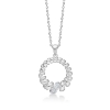 Billede af Mads Z "Swirl w. Topaz" halskæde sølv m. hvid topas (40+5 cm)