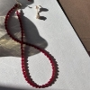Billede af STINE A Love Drop - Burgundy halskæde forgyldt sølv m. rød agat (45 cm)