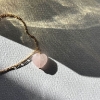 Billede af STINE A Amour halskæde forgyldt sølv m. rosakvarts (40,5 + 5 cm)
