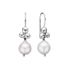 Billede af By Birdie Rose Buds Silver Pearl ørehængere sølv m. ferskvandsperler