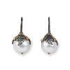 Billede af By Birdie Urban Leaf Drops South Sea Pearl ørehængere sort rhodineret sølv m. 14 karat guld