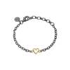 Billede af By Birdie Zenith Open Heart armbånd sølv m. 14 karat guld (17,5 - 20,5 cm)