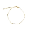 Billede af Aqua Dulce Alura White armbånd forgyldt sølv m. perler (17 + 3 cm)