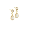 Billede af Aqua Dulce Celestia Pearl Drop øreringe forgyldt sølv m. fvp