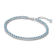 Billede af Pandora Funklende Lyseblåt Tennisarmbånd sølv m. cz (16 cm)