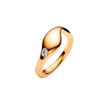 Billede af Maria Black Dolphin ring forgyldt sølv m. cz (str. 50)
