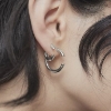 Billede af Maria Black 'Disrupted Hoop' ørering sølv - 22 mm